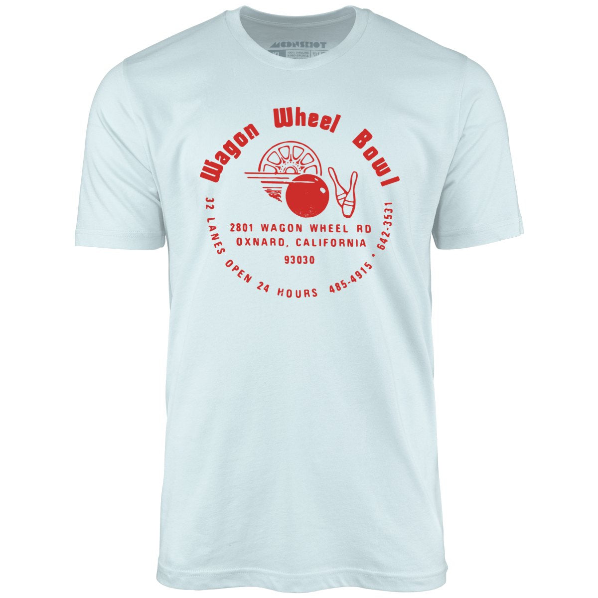 Wagon Wheel Bowl - Oxnard, CA - Vintage Bowling Alley - Unisex T-Shirt