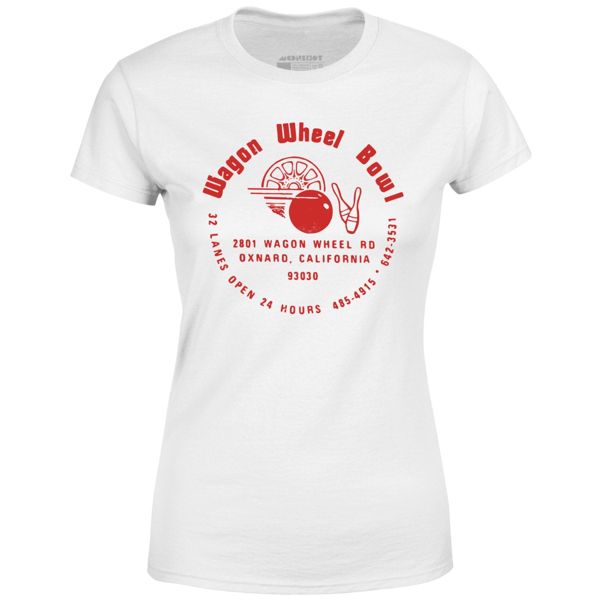 Wagon Wheel Bowl - Oxnard, CA - Vintage Bowling Alley - Women's T-Shirt