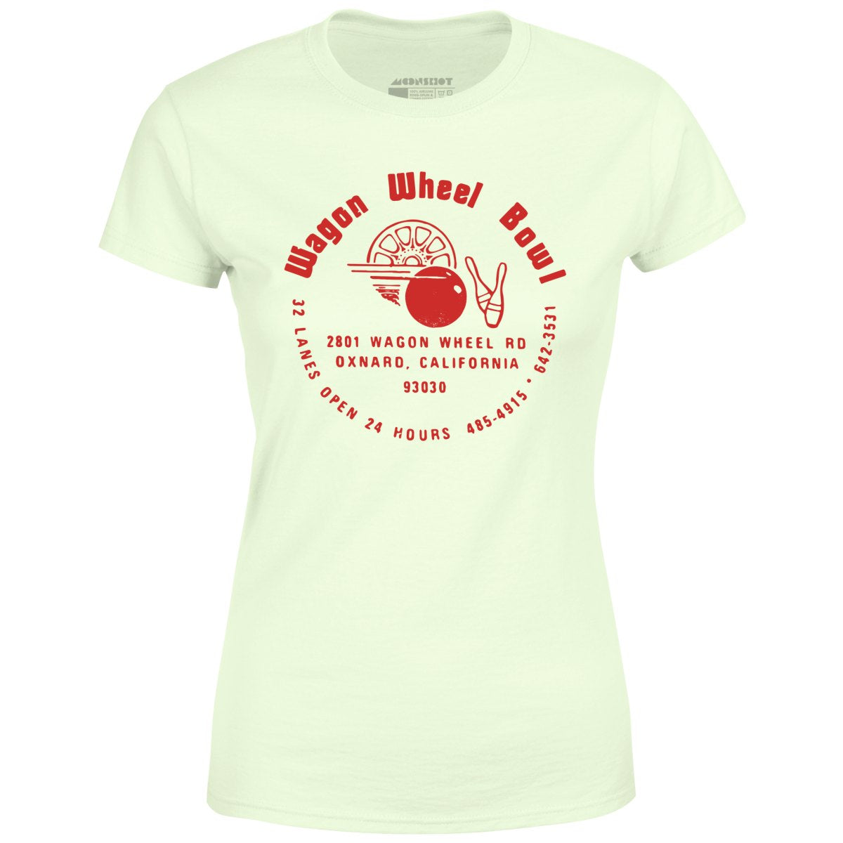 Wagon Wheel Bowl - Oxnard, CA - Vintage Bowling Alley - Women's T-Shirt