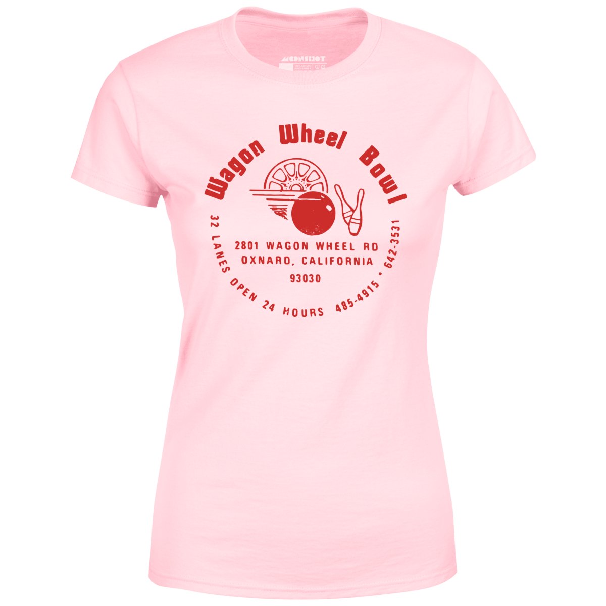 Wagon Wheel Bowl - Oxnard, CA - Vintage Bowling Alley - Women's T-Shirt