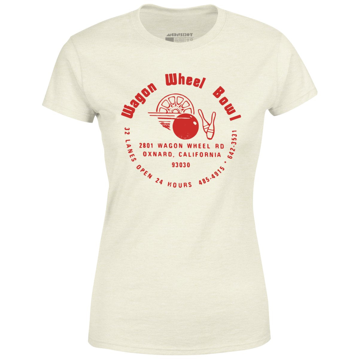 Wagon Wheel Bowl - Oxnard, CA - Vintage Bowling Alley - Women's T-Shirt