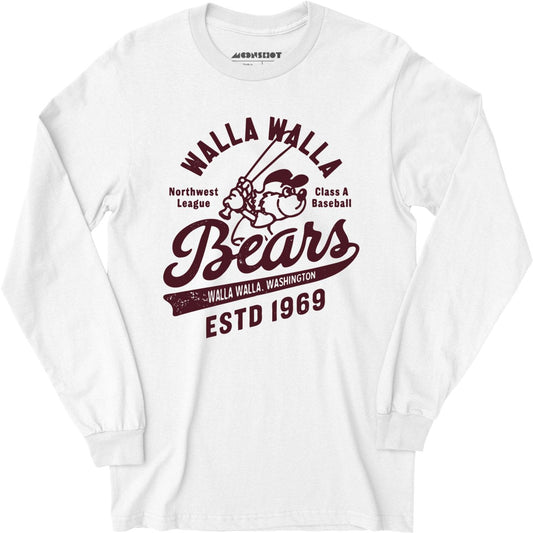 Walla Walla Bears - Washington - Vintage Defunct Baseball Teams - Long Sleeve T-Shirt
