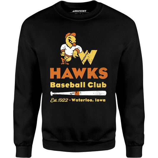 Waterloo Hawks - Iowa - Vintage Defunct Baseball Teams - Unisex Sweatshirt