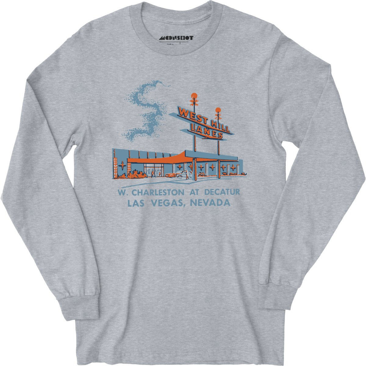 West Hill Lanes - Las Vegas, NV - Vintage Bowling Alley - Long Sleeve T-Shirt