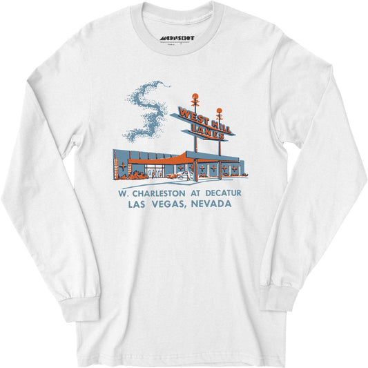 West Hill Lanes - Las Vegas, NV - Vintage Bowling Alley - Long Sleeve T-Shirt