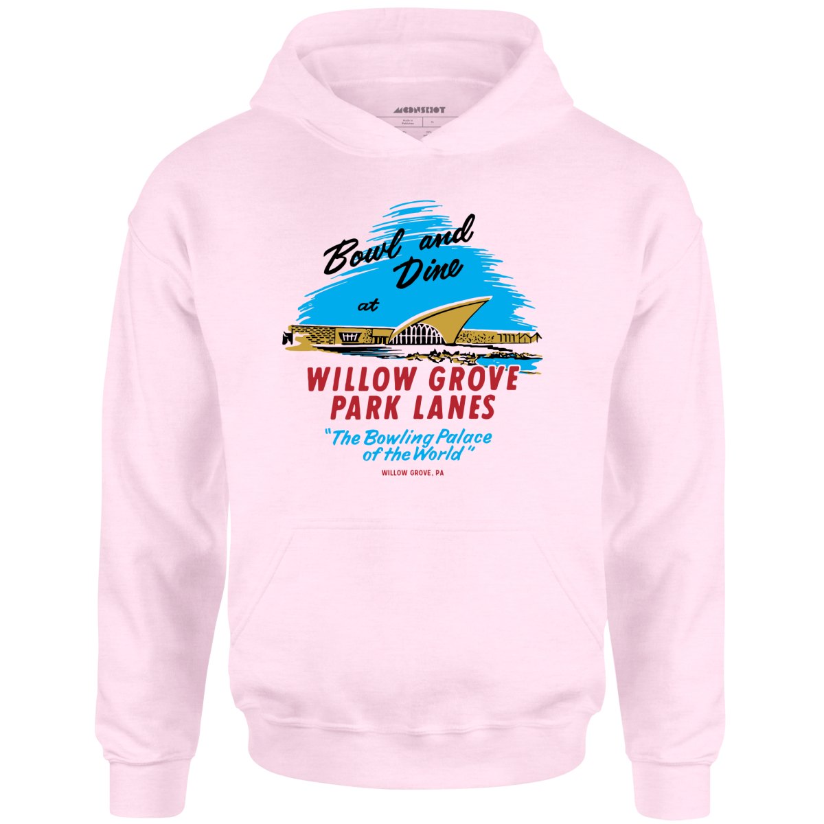 Willow Grove Park Lanes - Willow Grove, PA - Vintage Bowling Alley - Unisex Hoodie