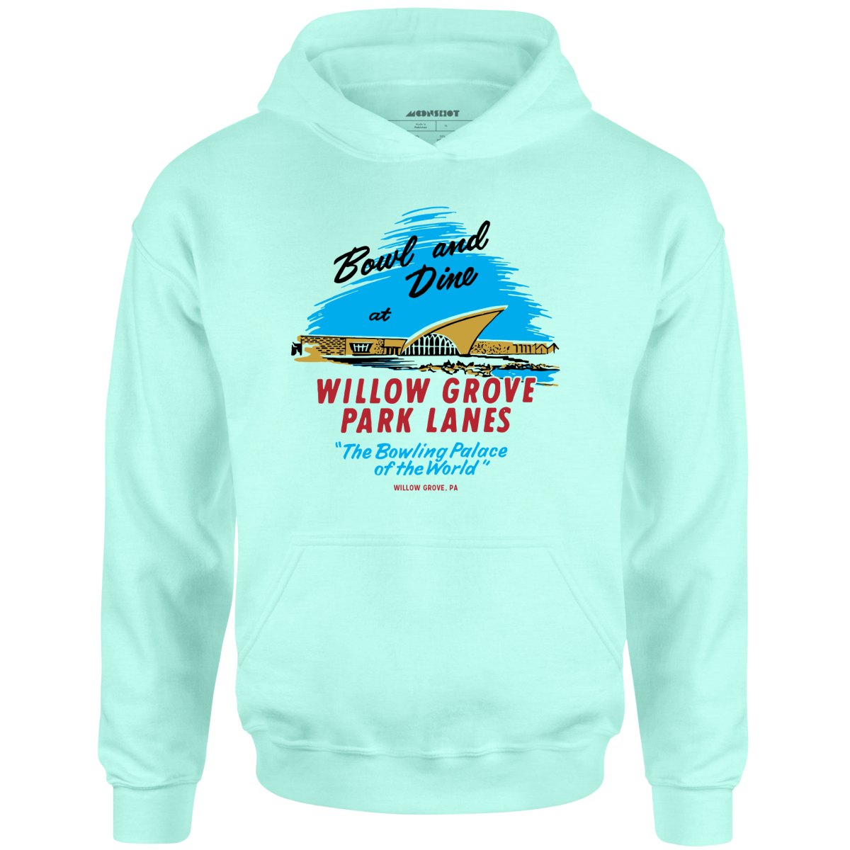 Willow Grove Park Lanes - Willow Grove, PA - Vintage Bowling Alley - Unisex Hoodie