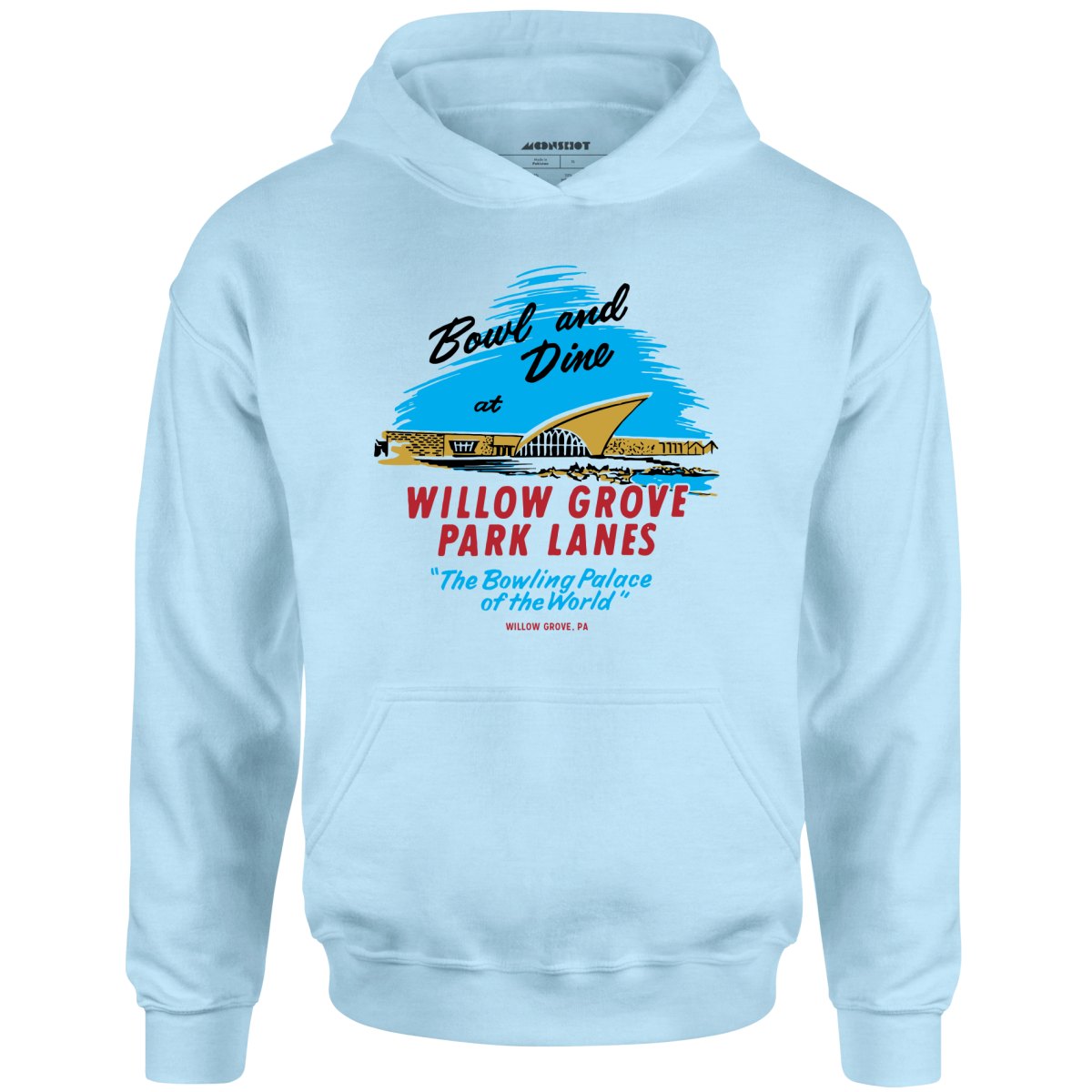 Willow Grove Park Lanes - Willow Grove, PA - Vintage Bowling Alley - Unisex Hoodie