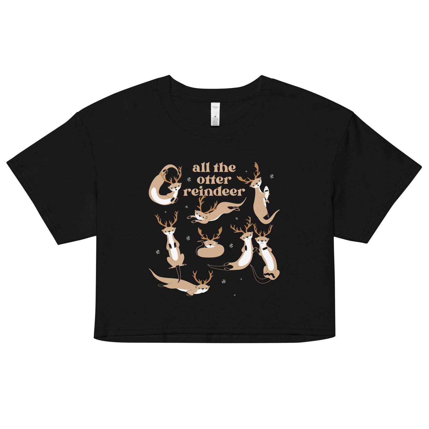 All The Otter Reindeer Women's Crop Tee