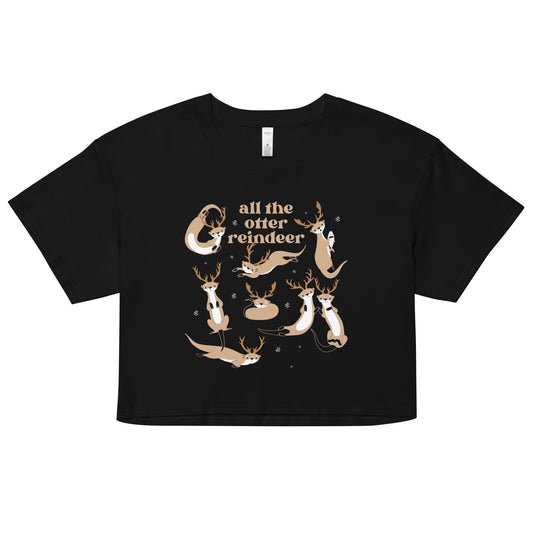 All The Otter Reindeer Women's Crop Tee