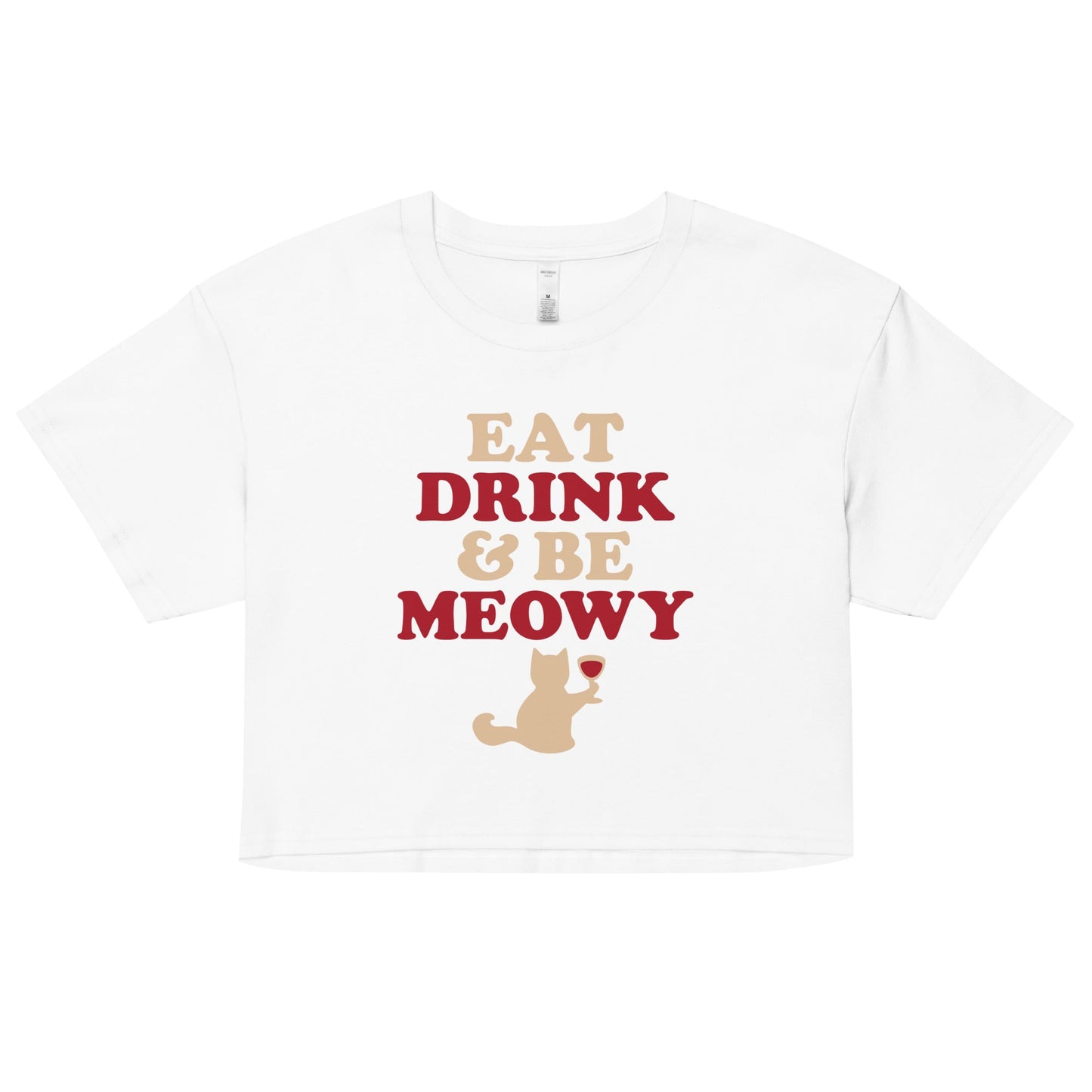 Eat Drink & Be Meowy Women's Crop Tee