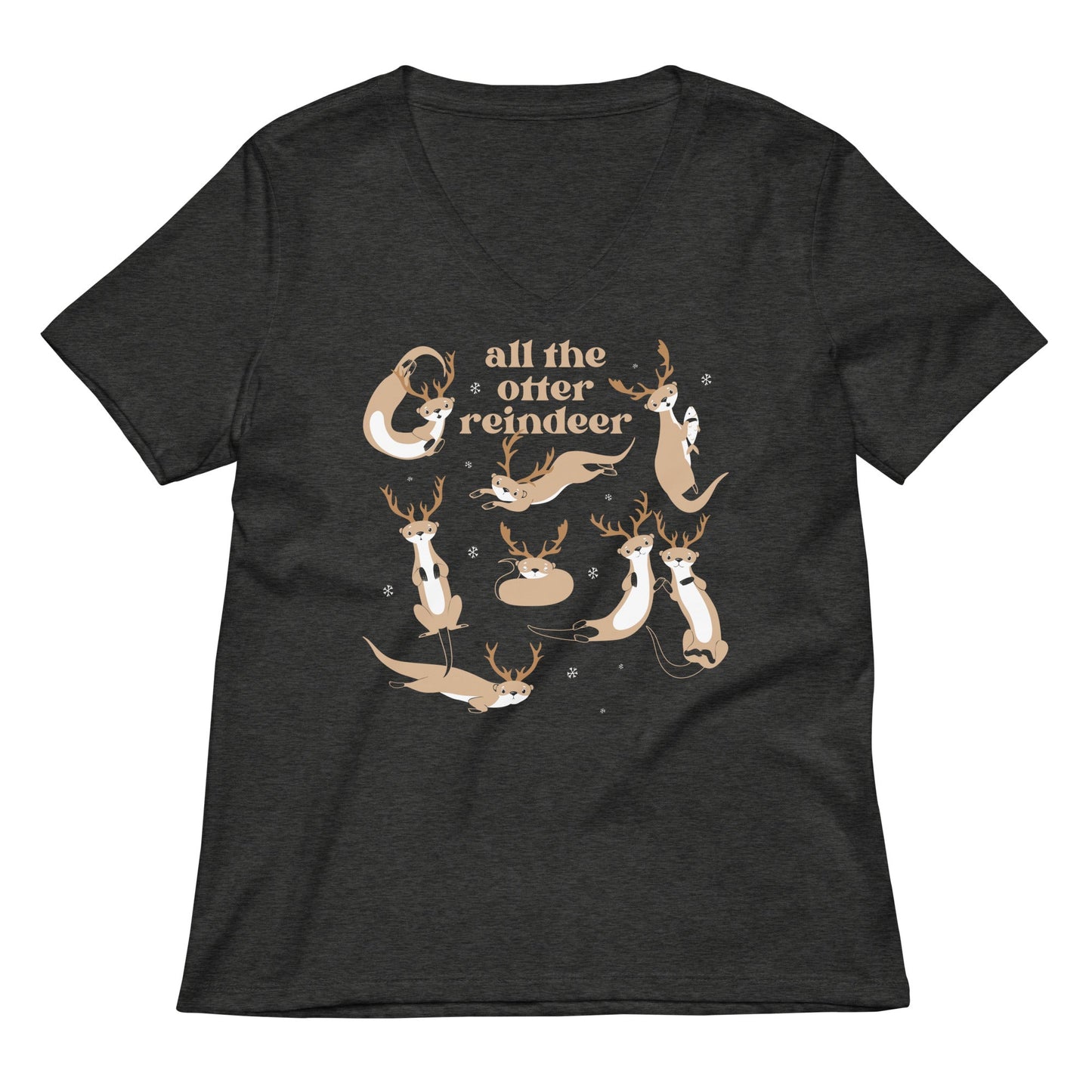 All The Otter Reindeer Women's V-Neck Tee