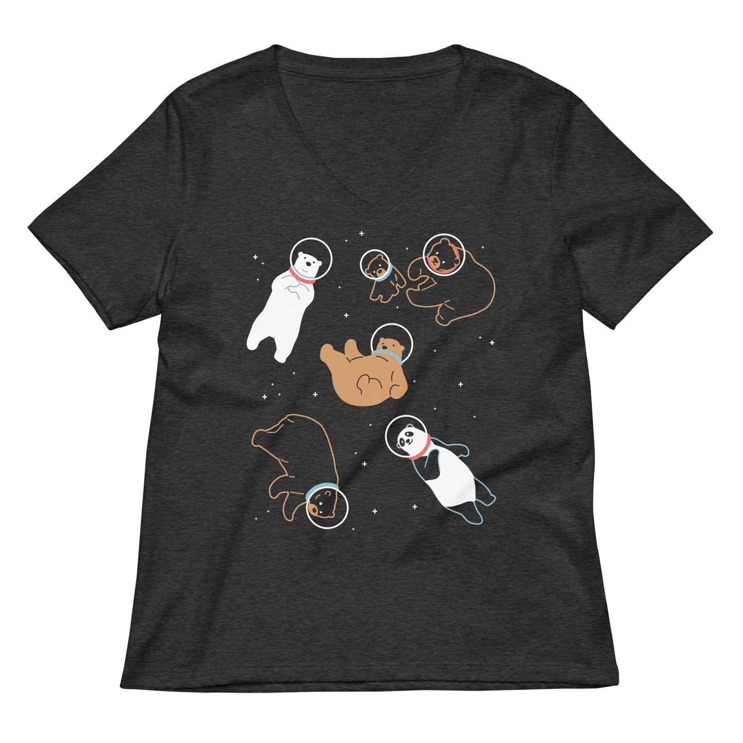 Bears In Space Women's V-Neck Tee