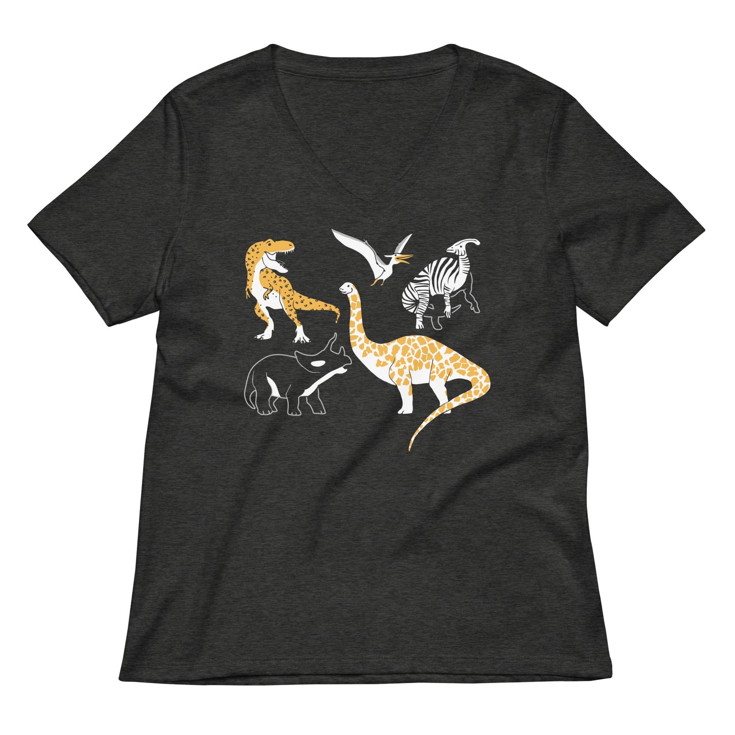 Dino Prints Women's V-Neck Tee
