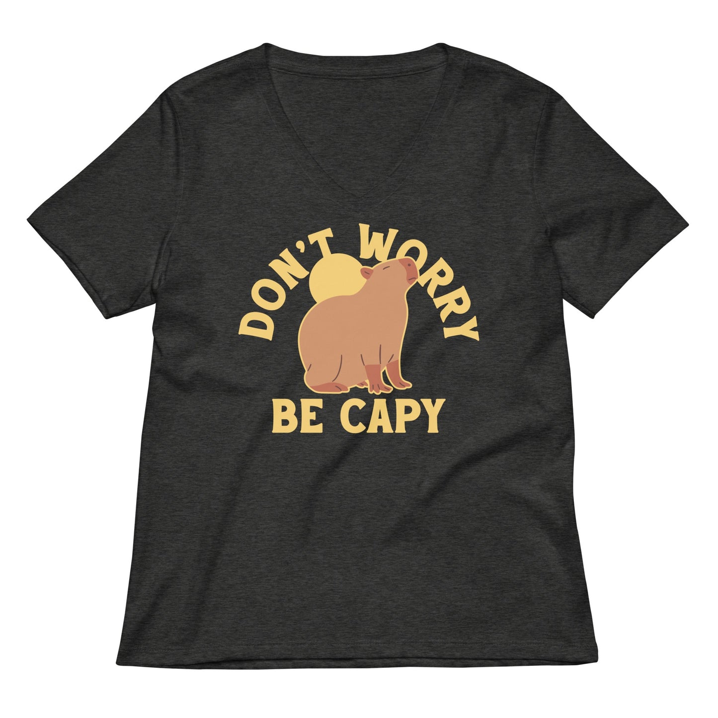 Don't Worry Be Capy Women's V-Neck Tee