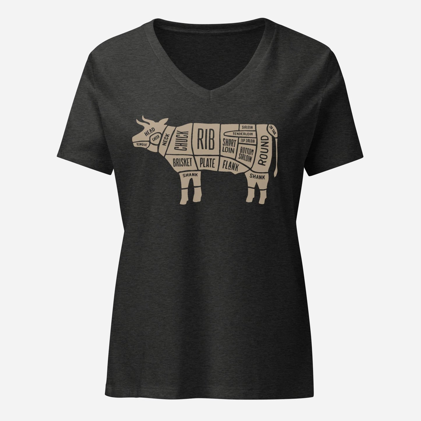 Beef Butcher Diagram Womenâ€™s Relaxed V-neck Tee