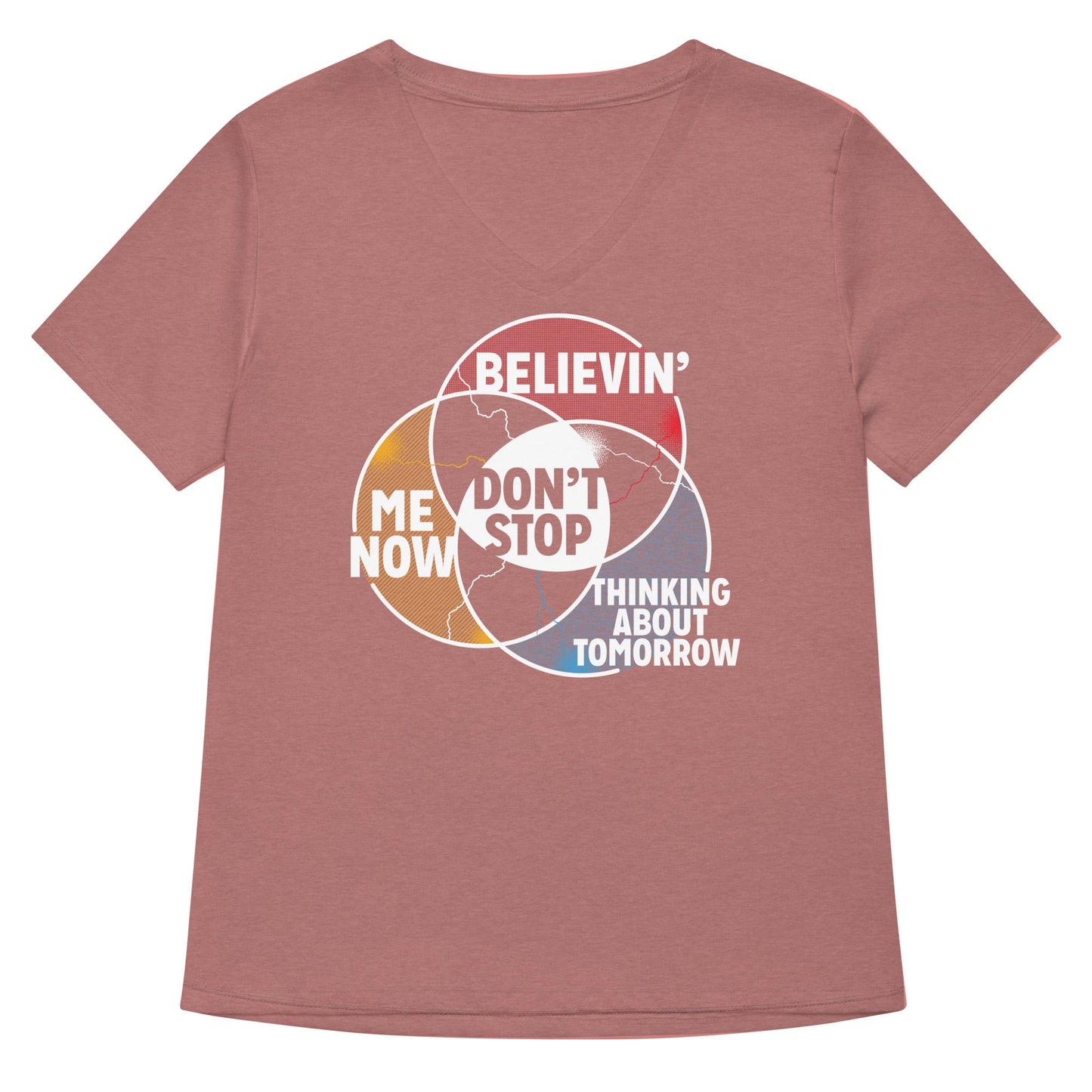 Don't Stop Venn Diagram Women's V-Neck Tee