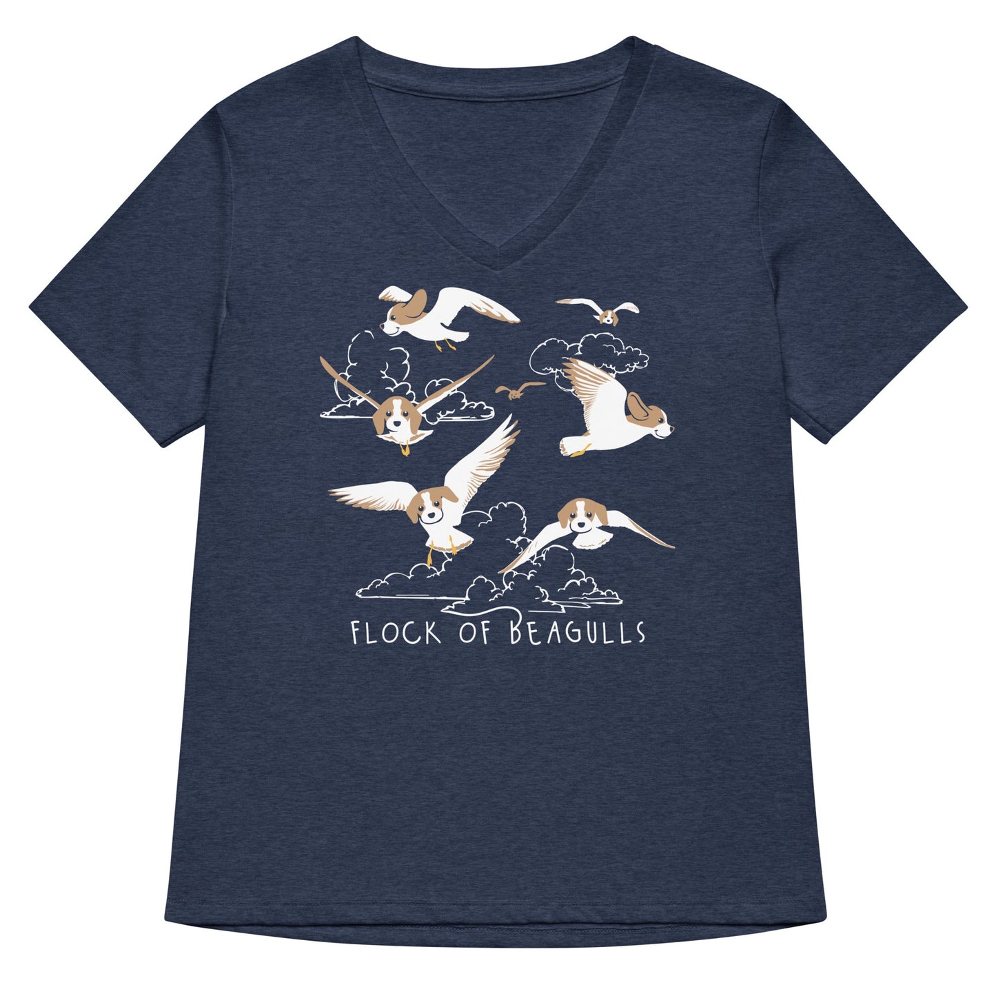Flock Of Beagulls Women's V-Neck Tee