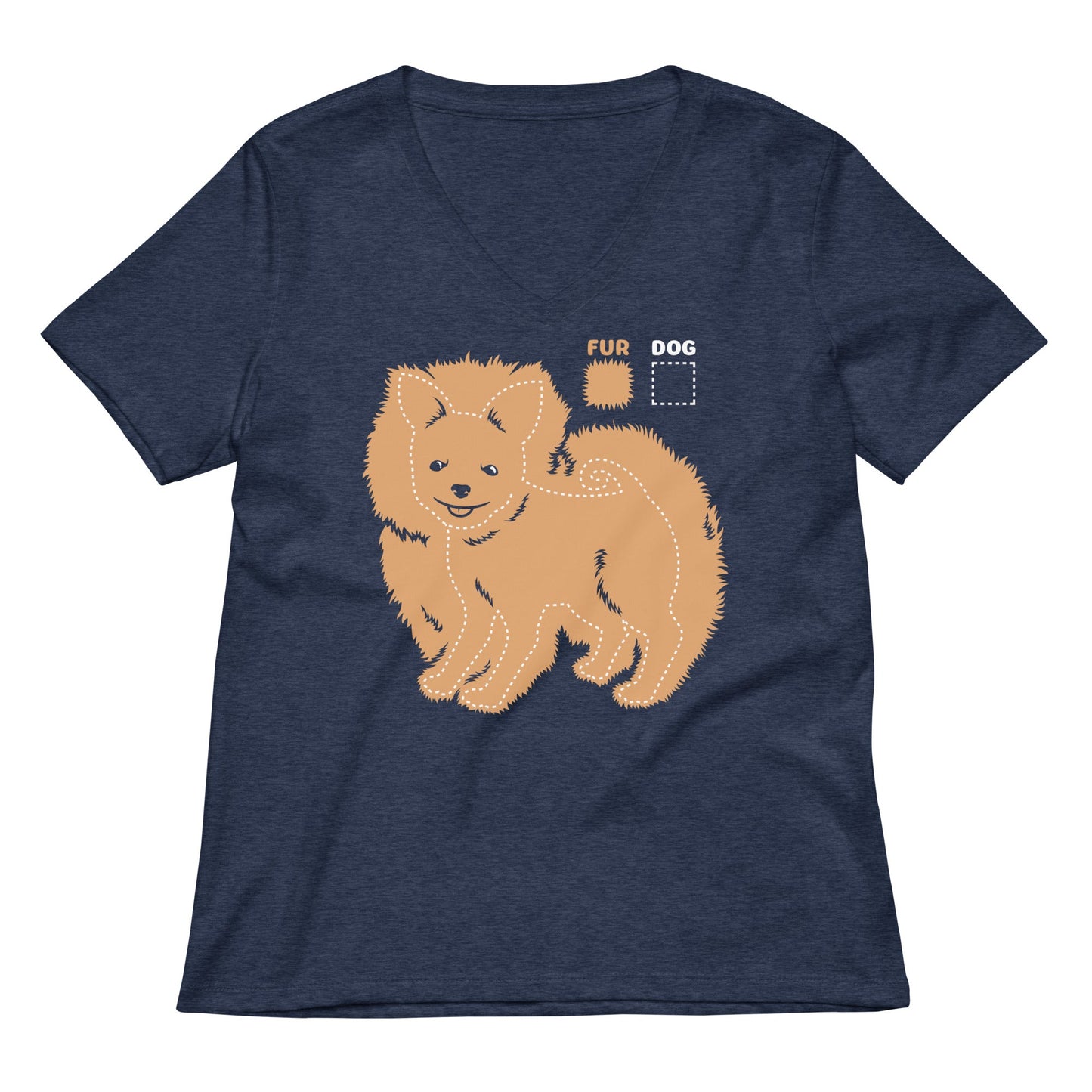 Dog vs Fur Pomeranian Women's V-Neck Tee