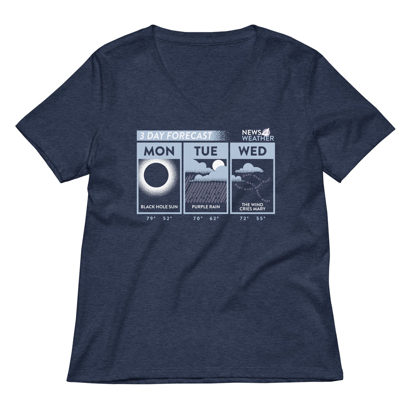 3 Day Forecast Women's V-Neck Tee