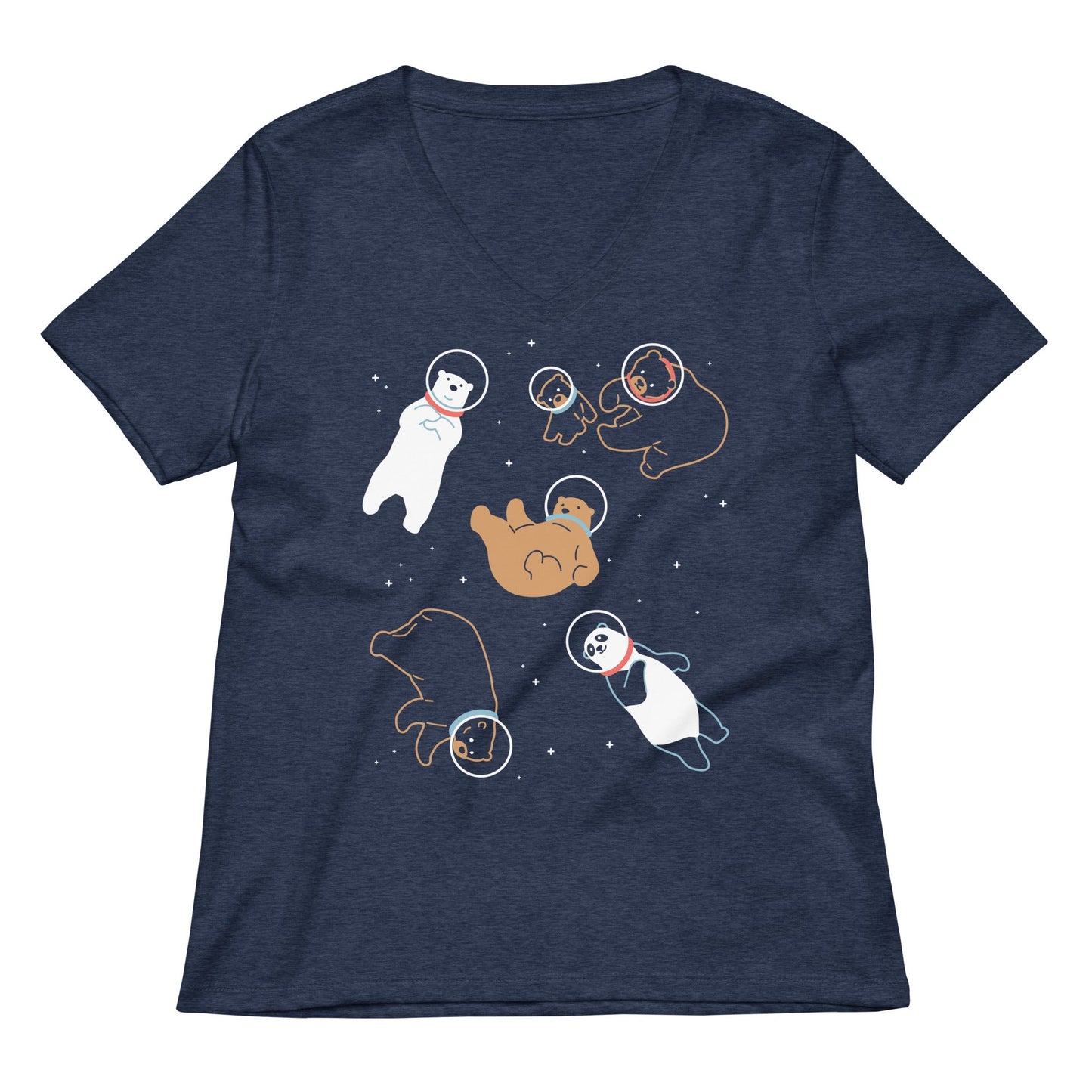 Bears In Space Women's V-Neck Tee