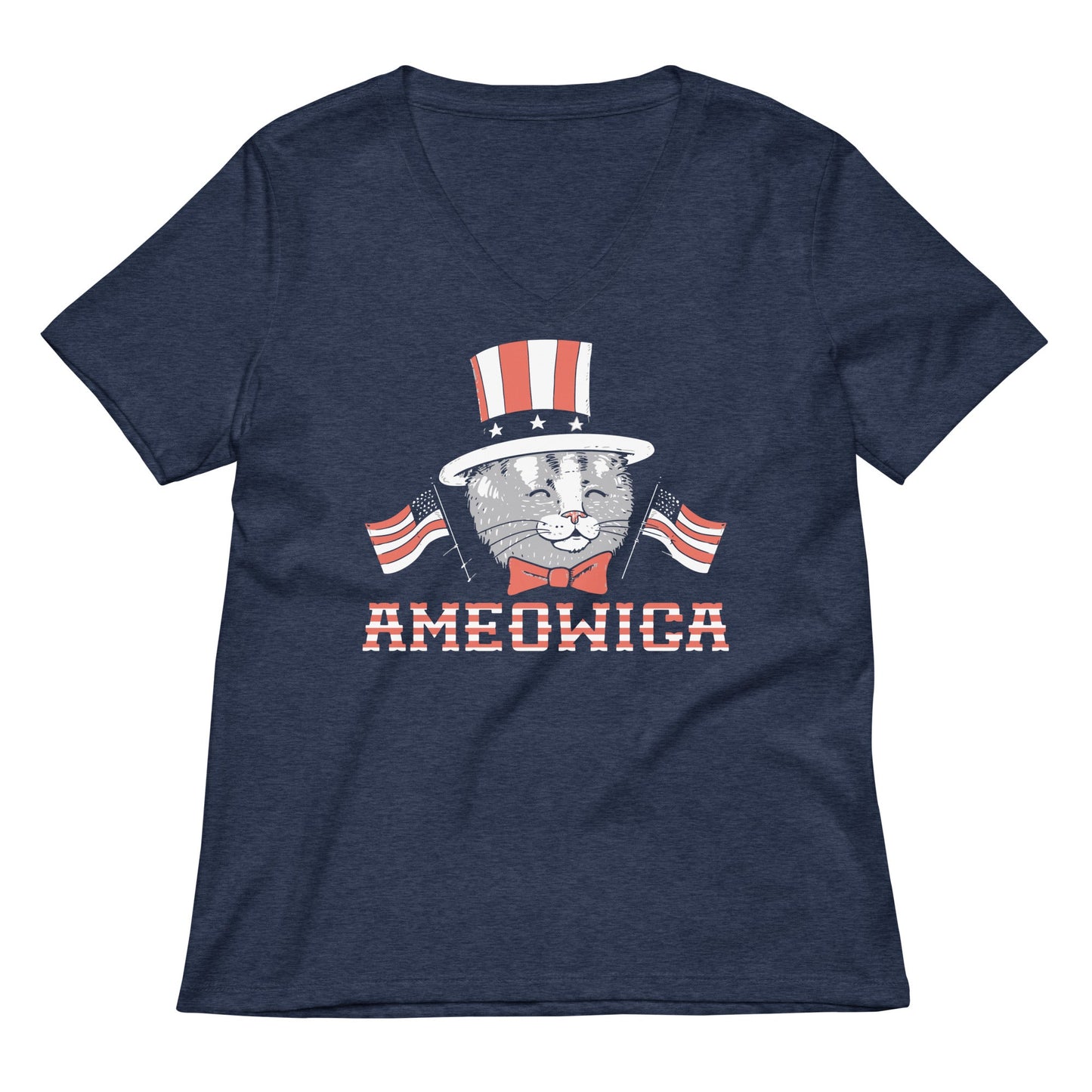 Ameowica Women's V-Neck Tee