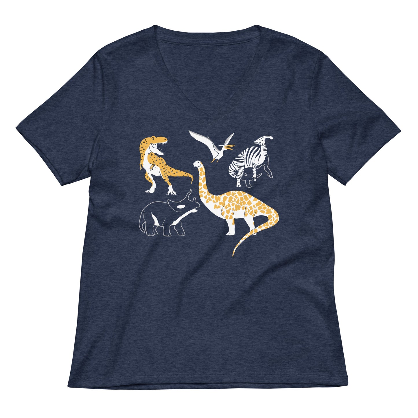 Dino Prints Women's V-Neck Tee