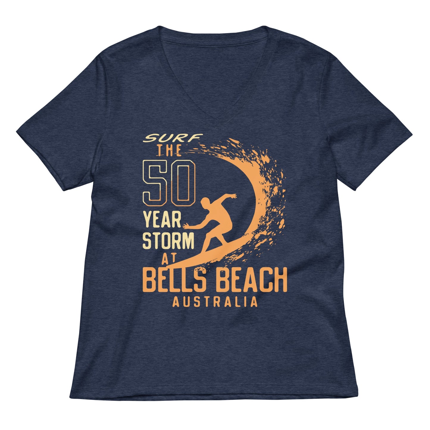 50 Year Storm At Bells Beach Women's V-Neck Tee