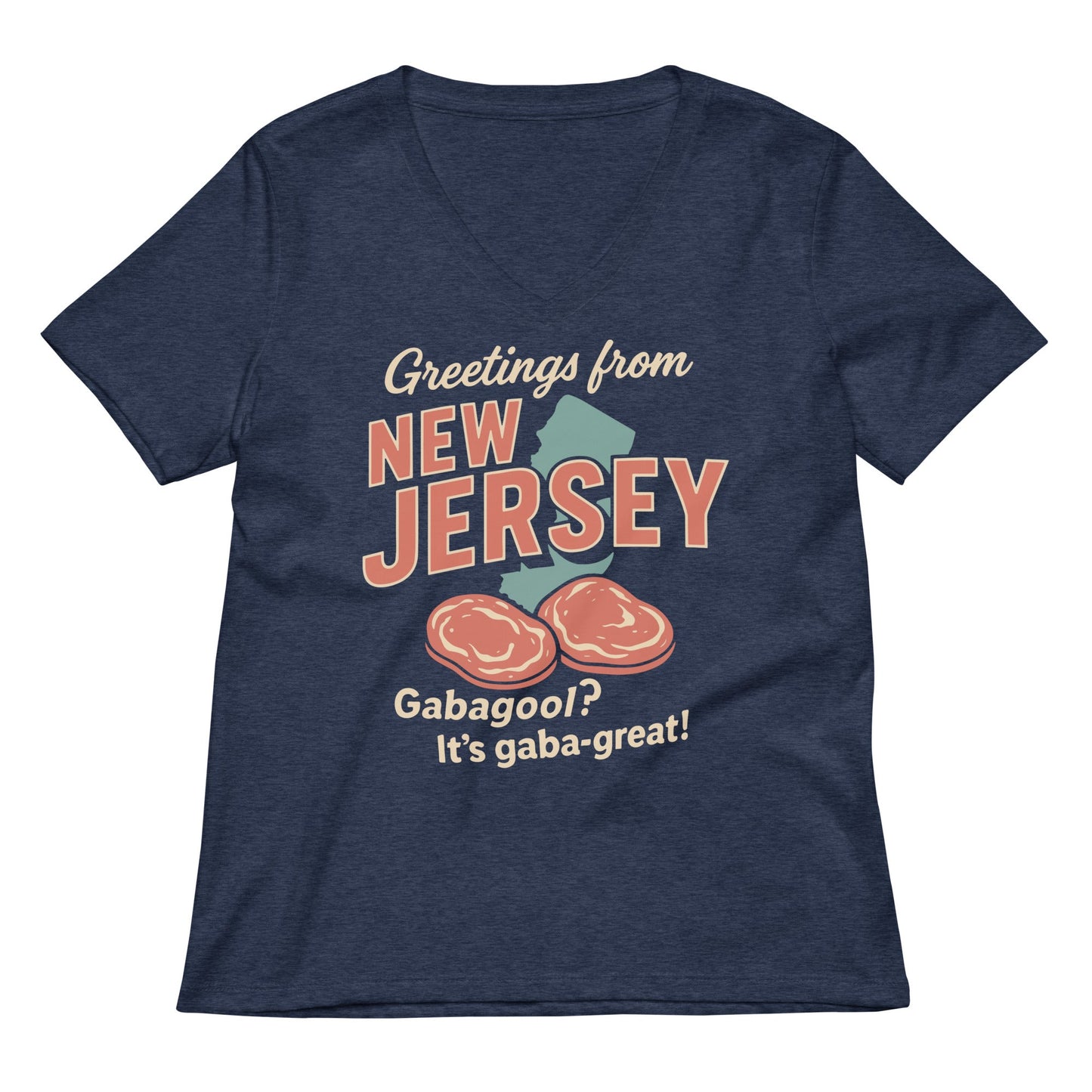 Greetings From New Jersey Women's V-Neck Tee