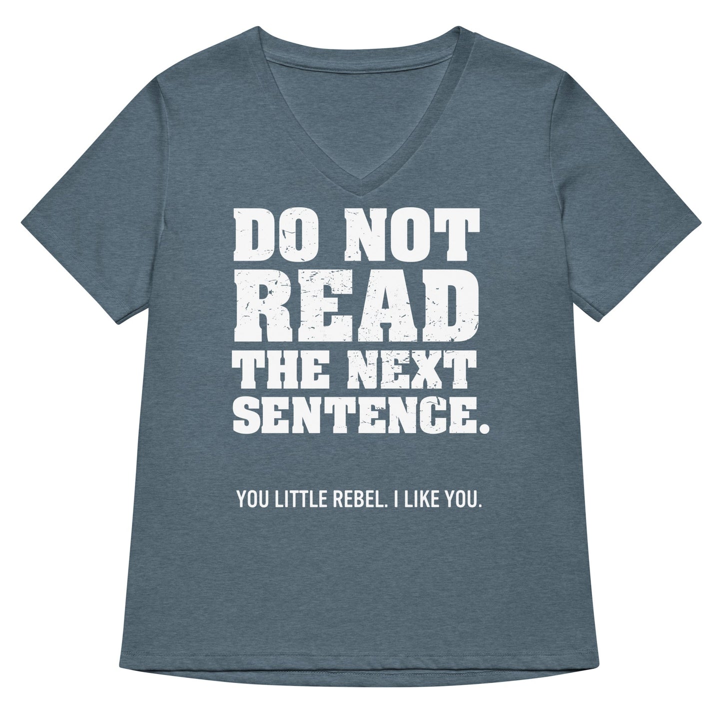 Do Not Read The Next Sentence. Women's V-Neck Tee