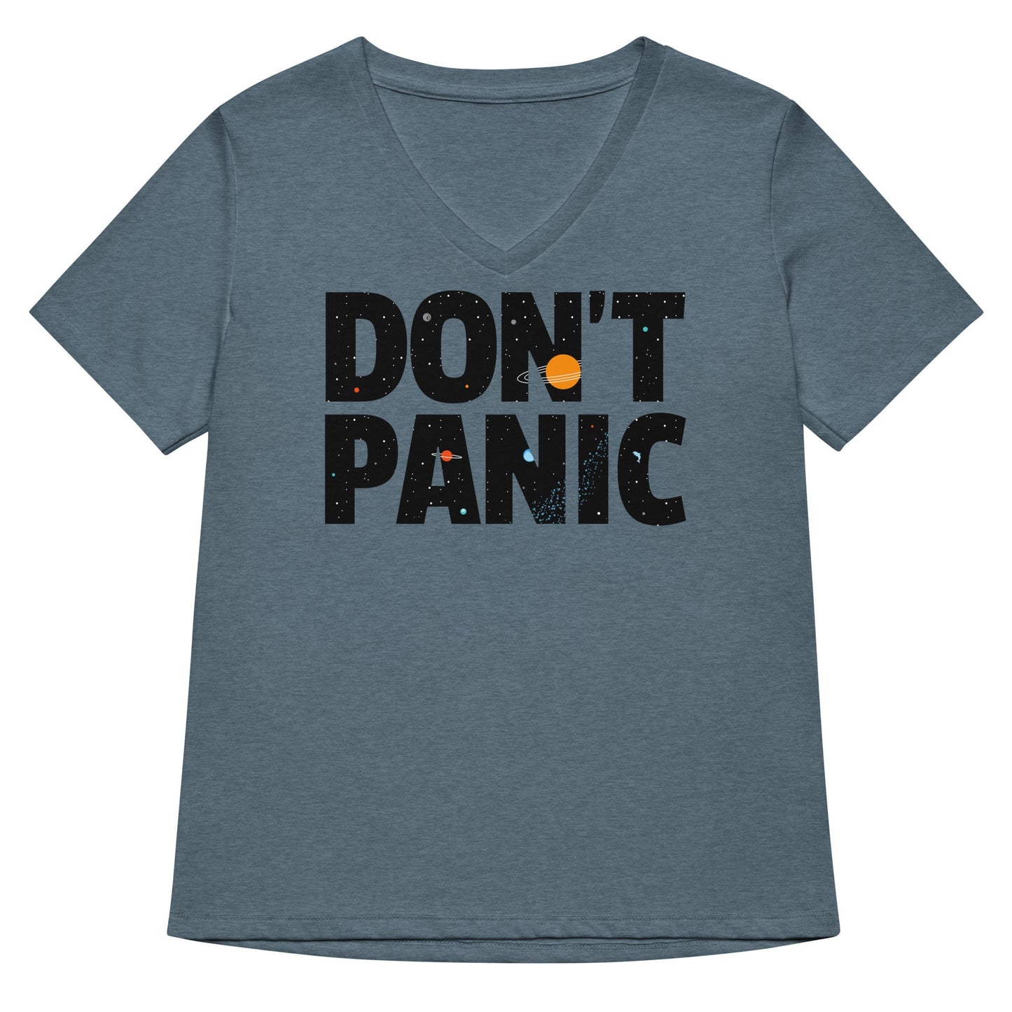 Don't Panic Women's V-Neck Tee