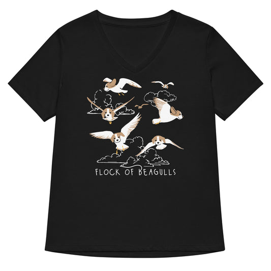 Flock Of Beagulls Women's V-Neck Tee