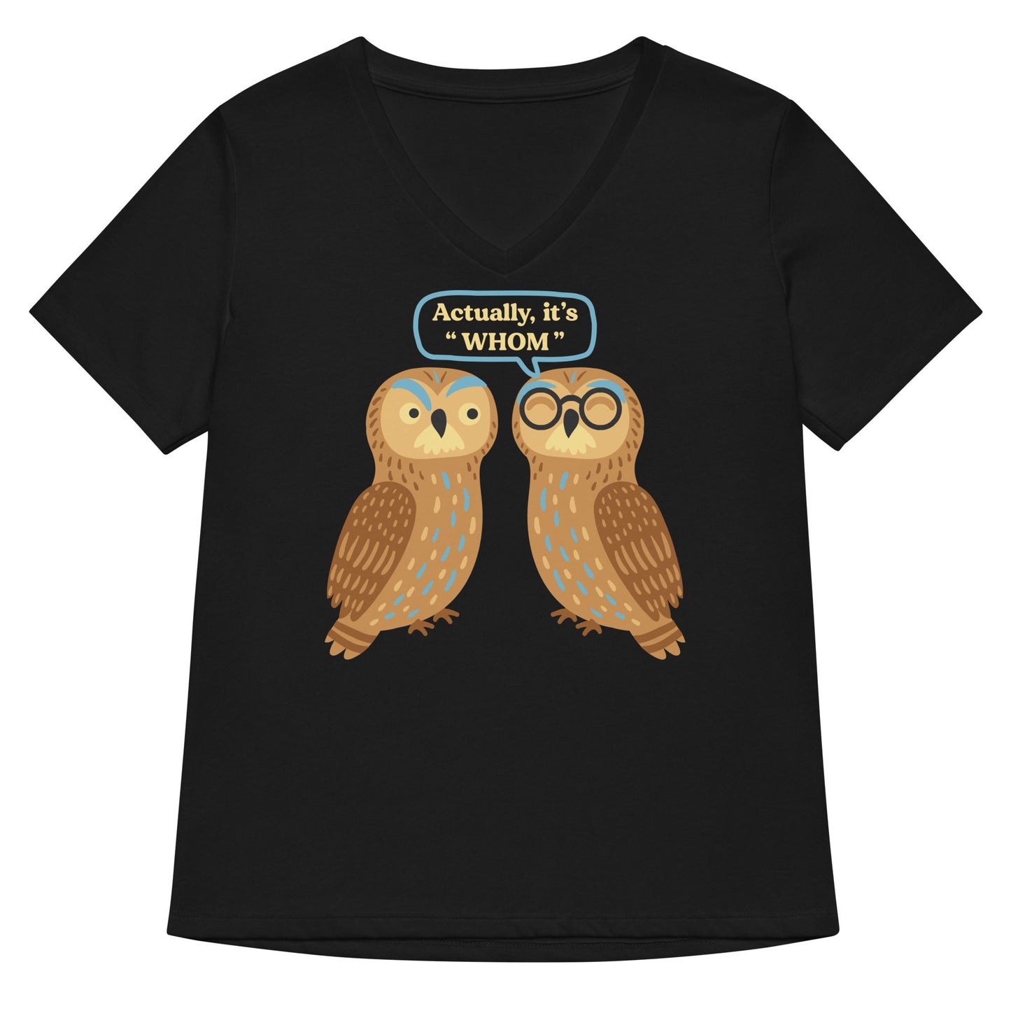 Actually, It's Whom Women's V-Neck Tee