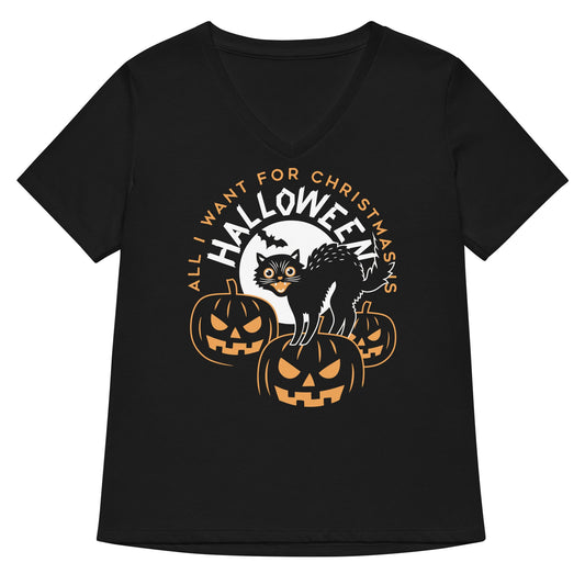 All I Want For Christmas Is Halloween Women's V-Neck Tee