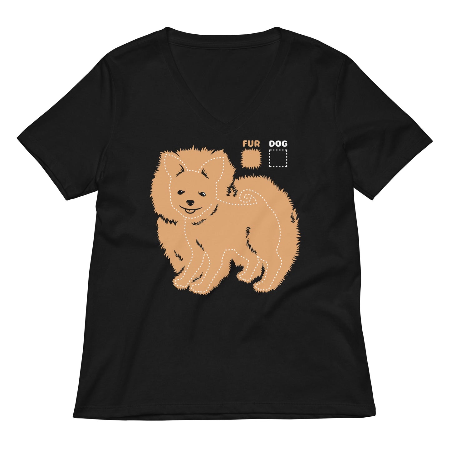 Dog vs Fur Pomeranian Women's V-Neck Tee