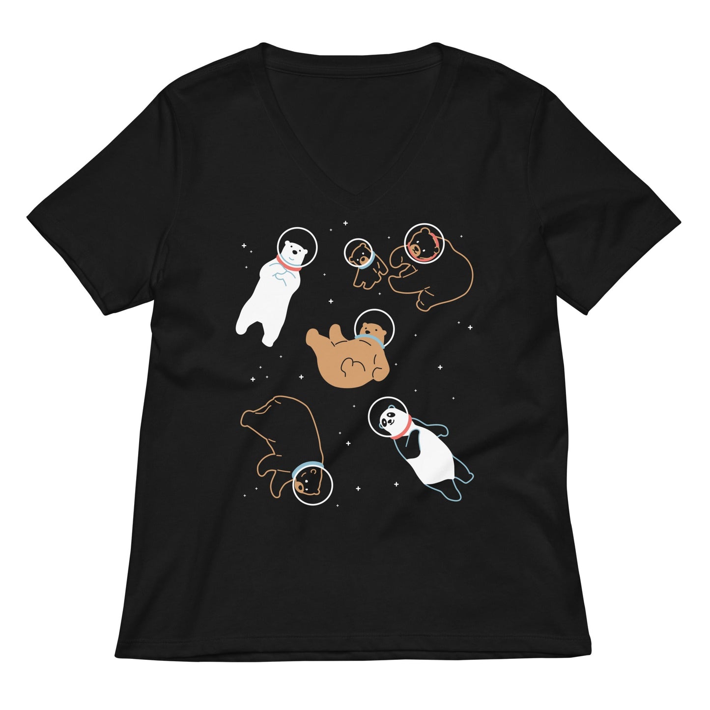 Bears In Space Women's V-Neck Tee
