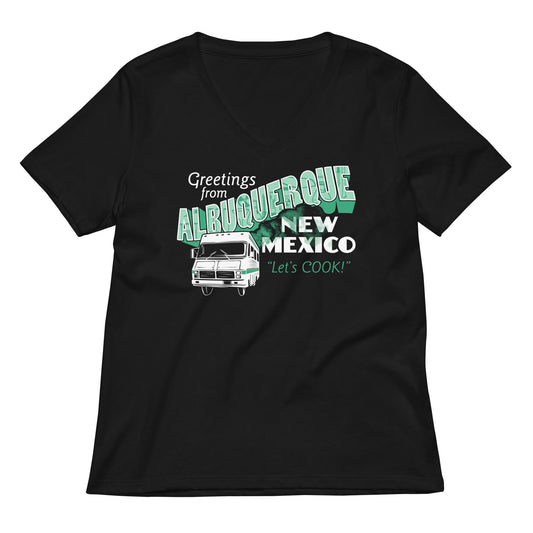 Greetings From Albuquerque Women's V-Neck Tee