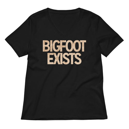 Bigfoot Exists Women's V-Neck Tee
