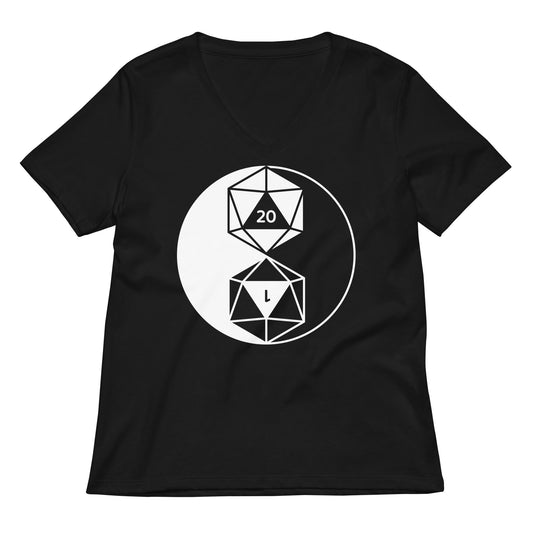 Dice Yin Yang Women's V-Neck Tee