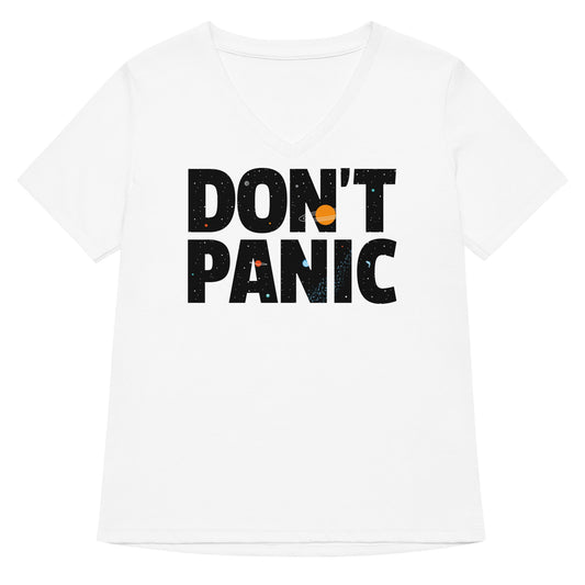 Don't Panic Women's V-Neck Tee