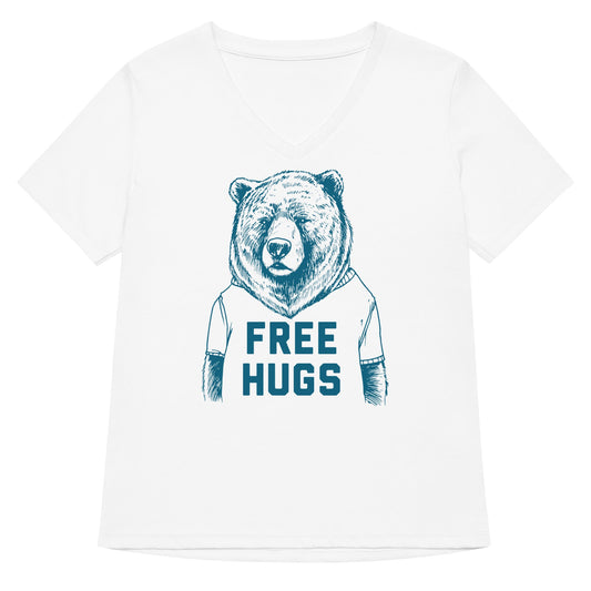 Free Hugs Bear Women's V-Neck Tee