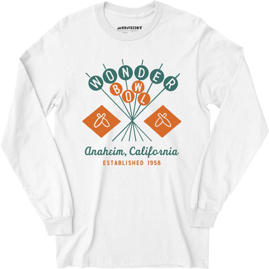 Wonder Bowl - Anaheim, CA - Vintage Bowling Alley - Long Sleeve T-Shirt