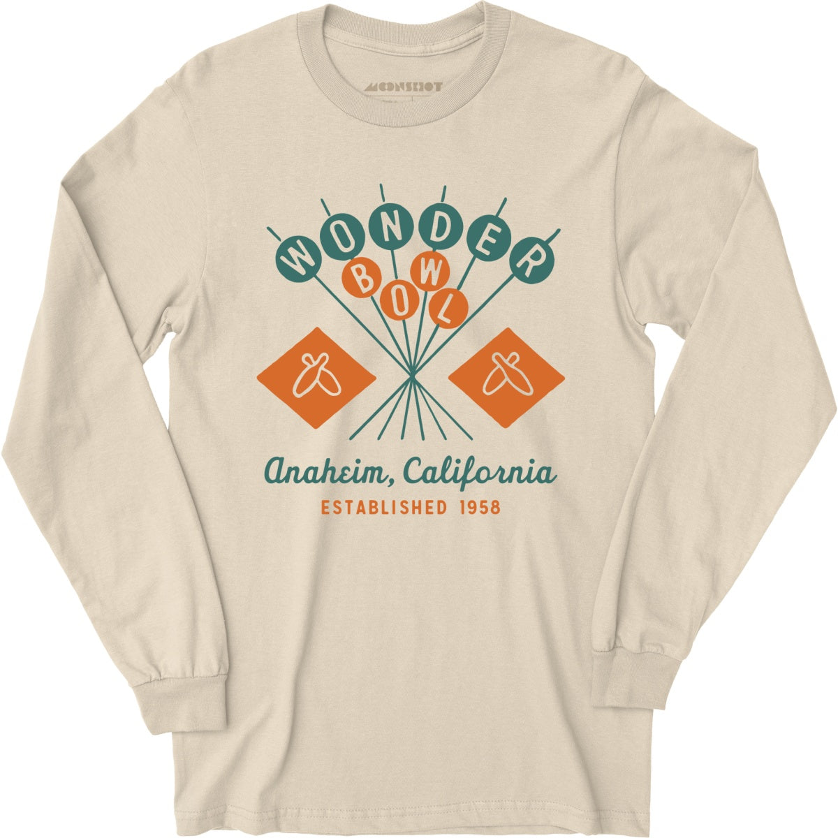 Wonder Bowl - Anaheim, CA - Vintage Bowling Alley - Long Sleeve T-Shirt
