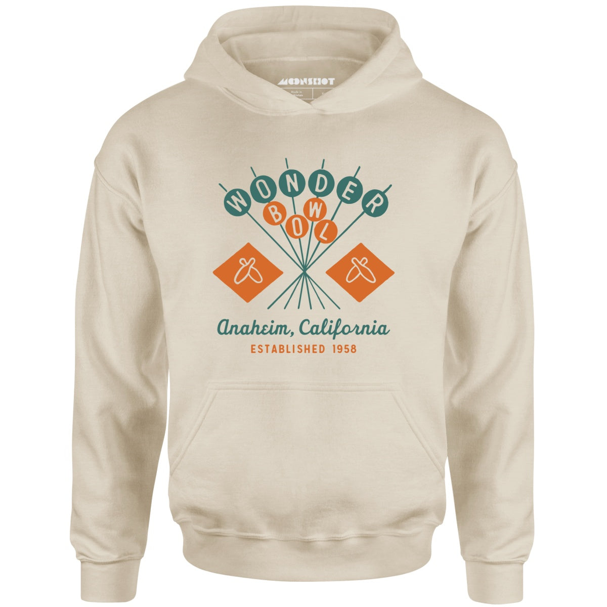 Wonder Bowl - Anaheim, CA - Vintage Bowling Alley - Unisex Hoodie
