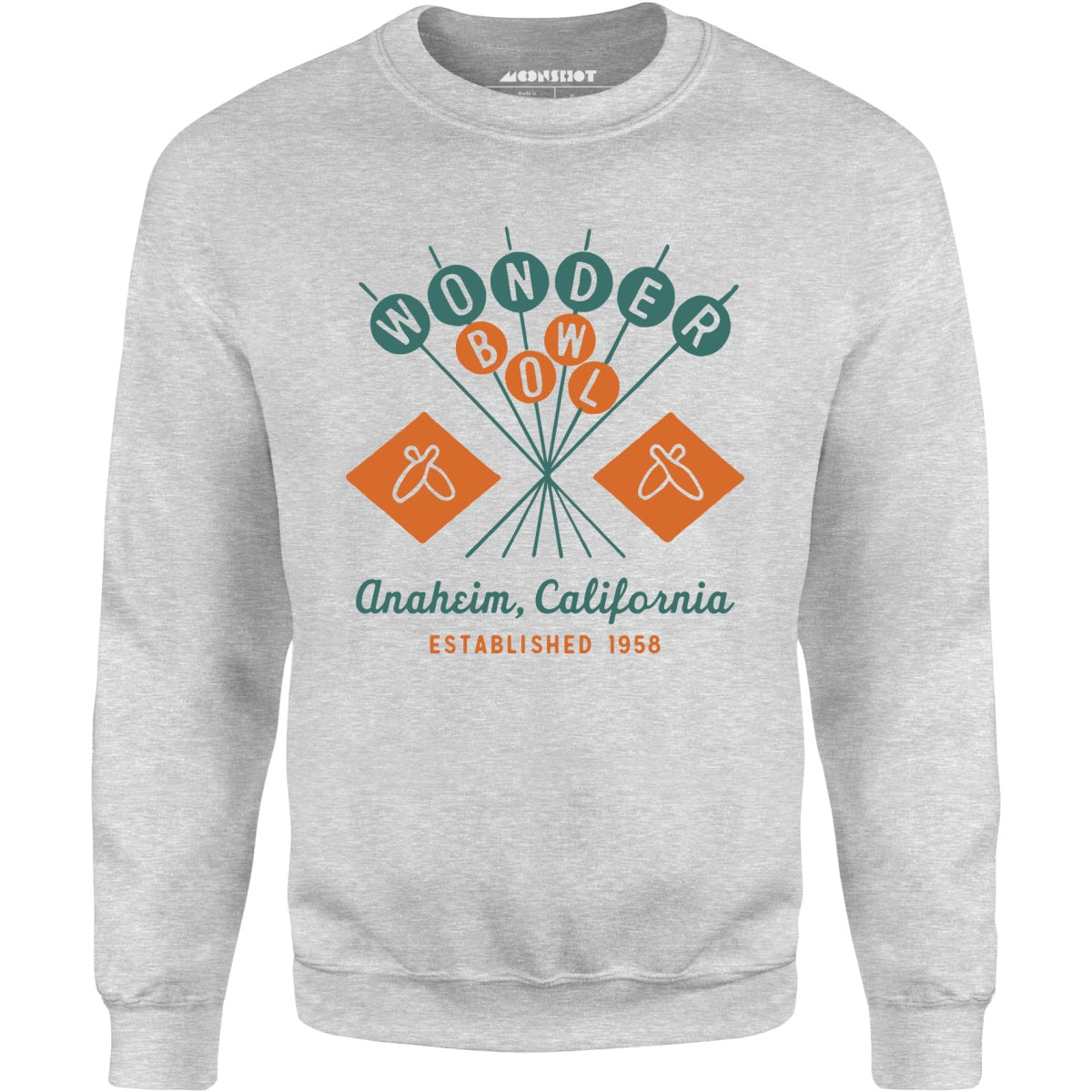 Wonder Bowl - Anaheim, CA - Vintage Bowling Alley - Unisex Sweatshirt