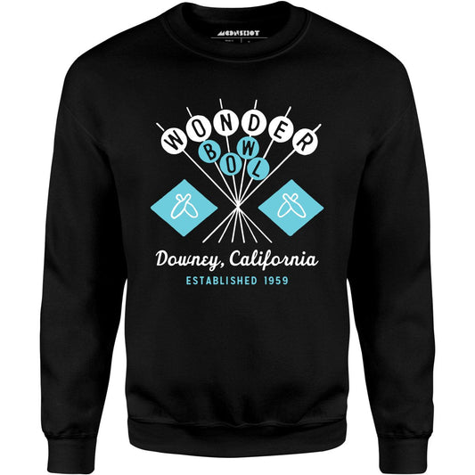 Wonder Bowl - Downey, CA - Vintage Bowling Alley - Unisex Sweatshirt