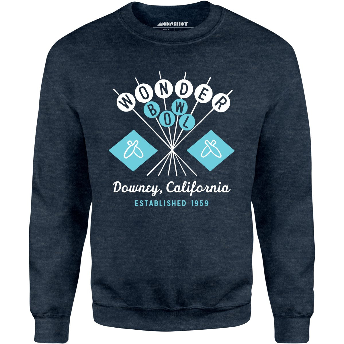 Wonder Bowl - Downey, CA - Vintage Bowling Alley - Unisex Sweatshirt