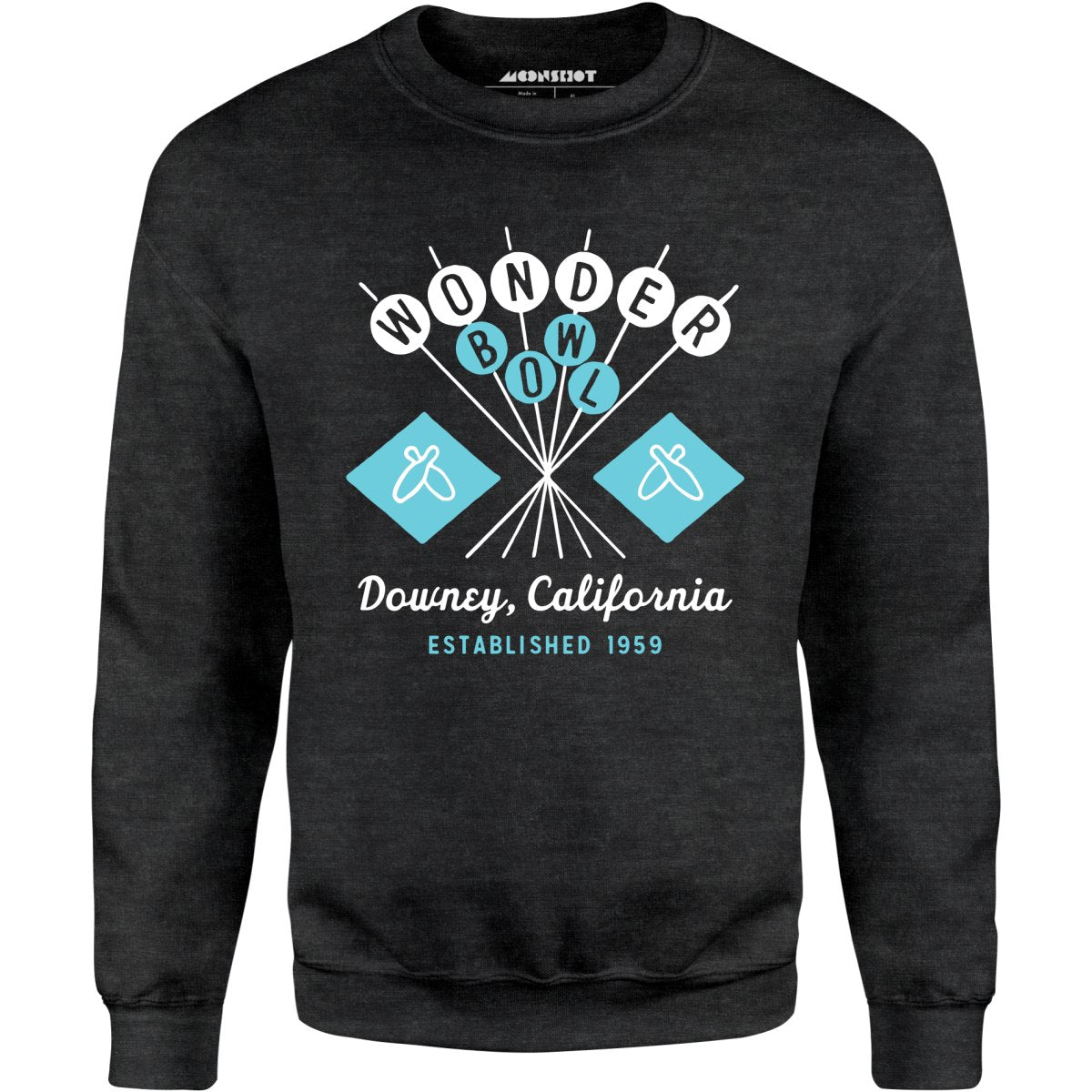 Wonder Bowl - Downey, CA - Vintage Bowling Alley - Unisex Sweatshirt