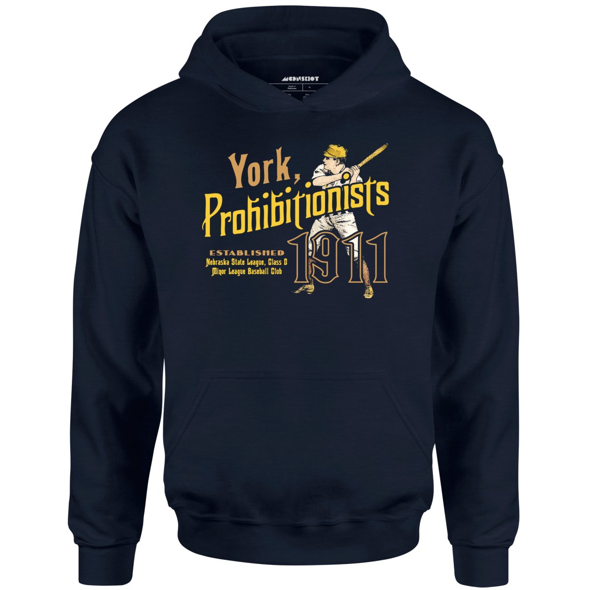 York Prohibitionists - Nebraska - Vintage Defunct Baseball Teams - Unisex Hoodie