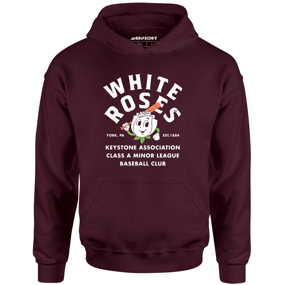 York White Roses - Pennsylvania - Vintage Defunct Baseball Teams - Unisex Hoodie